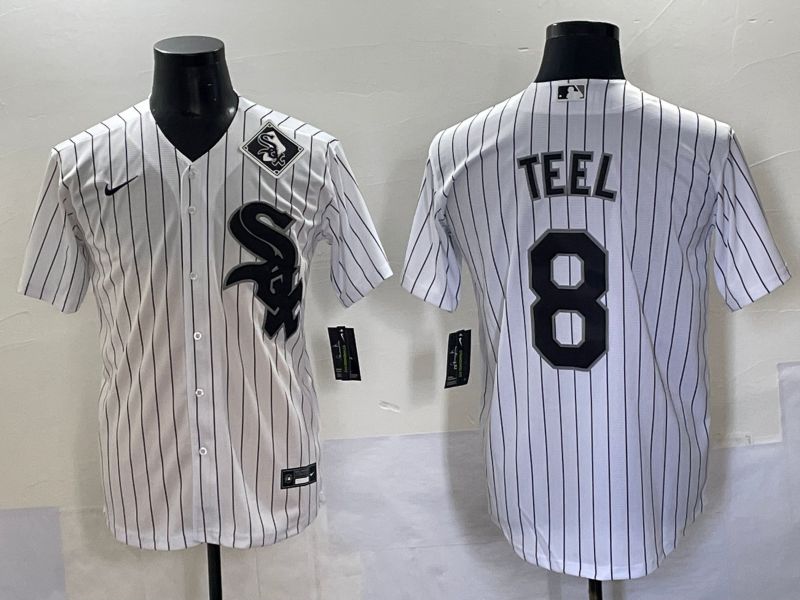 Men 2025 Chicago White Sox #8 Teel White Stripe Game Nike MLB Jersey style 3->chicago white sox->MLB Jersey